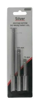 ZESTAW PRZEDŁUŻEK UCHWYTY MAGNETYCZNE DO BITÓW 150/100/75 mm 3 elementy