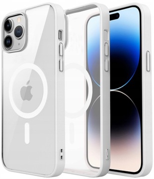 ETUI DO IPHONE 15 PRO PRZEŹROCZYSTE MAGNETYCZNE DO MAGSAFE | WHITE