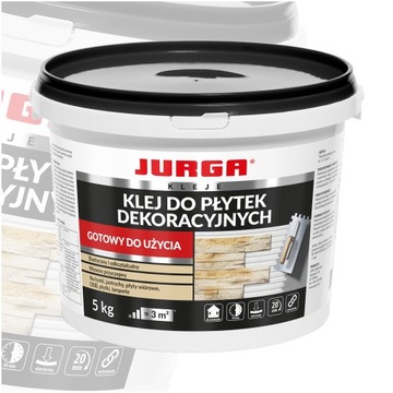 Klej do Płytek Dekoracyjnych Styropianu Korka Gotowy do Użycia 5KG JURGA
