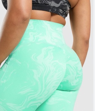 ЛЕГИНГИ ЖЕНСКИЕ СПОРТИВНЫЕ GYMSHARK ЗЕЛЕНЫЕ С ЛОГОТИПОМ XS 0A5E5_B*