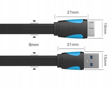 VENTION USB 3.0 Micro-B 10-контактный — USB плоский, 2 м