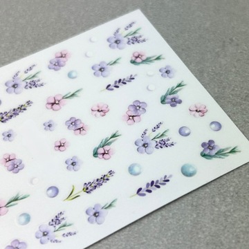 Naklejki Na Paznokcie Samoprzylepne Fioletowe Kwiaty Kolorowe Do Zdobień