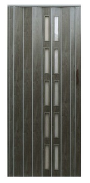 DRZWI HARMONIJKOWE 005S DĄB GRAFIT MAT - 80 CM