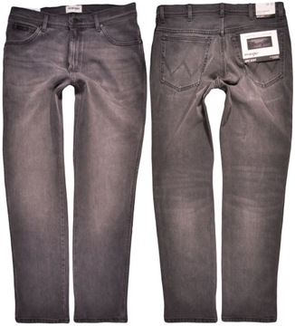 WRANGLER spodnie HIGH WAIST gray jeans TEXAS SLIM _ W34 L34