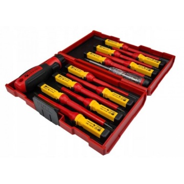 HOGERT HT1S997 Набор изолированных отверток для электриков 1000В S2 13 шт.