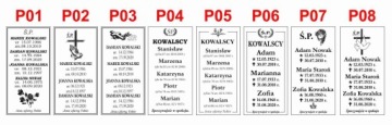 Надгробная табличка для нескольких человек 40x20 см + лента с УФ-фильтром
