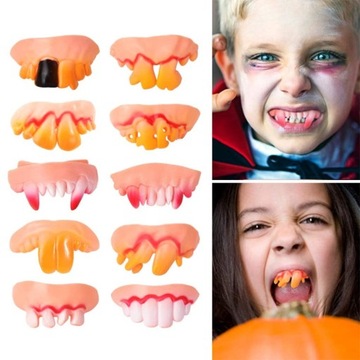 SZTUCZNE zęby KŁY WAMPIRA halloween 10SZT