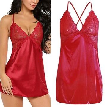 bielizna teddy dla kobiet bielizna babydoll Red M