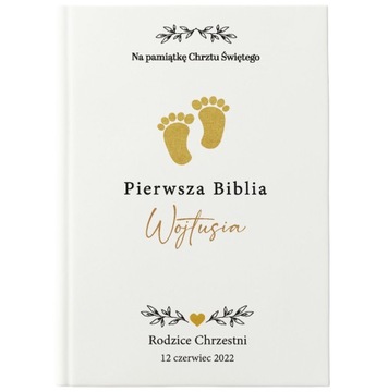 BIBLIA Dzieci Prezent Chrzest Święty Imię Stópki
