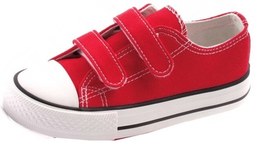 Krótkie trampki na rzepy r26 czerwone P8-134