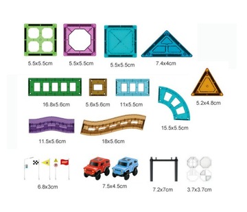 KLOCKI MAGNETYCZNE KOLEJKA ELEKTRYCZNA TOR 93 EL