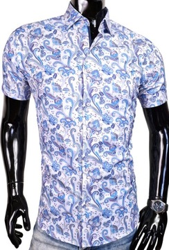 Koszula męska we wzory na krótki rękaw N219 r. 3XL