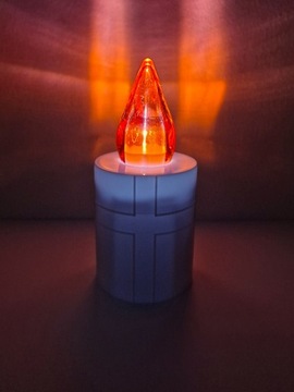 БОЛЬШАЯ СВЕЧА СВЕТОДИОДНАЯ, БЕЛЫЙ КРЕСТ, 12 СМ R14 БАТАРЕИ-ВСТАВКА ДЛЯ БАТАРЕИ