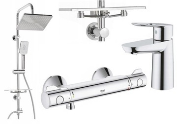 GROHE bateria TERMOSTATYCZNA + umywalkowa +natrysk