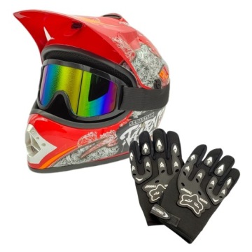 KASK DLA DZIECKA DZIECIĘCY CROSS ROWER NA CROSSA QUADA LEKKI M ZESTAW