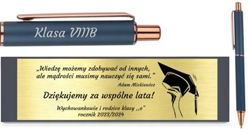 Długopis z GRAWEREM na Prezent granatowy elegancki dla Nauczyciela ucznia