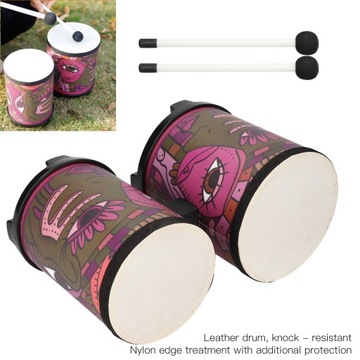 Bango Drum DIY Портативный деревянный барабан 16 см 13,5 см с наклейками C7