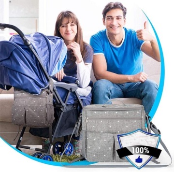 ORGANIZER TORBA DO WÓZKA DZIECIĘCEGO Z PASKIEM NA RAMIE 30x19x30cm