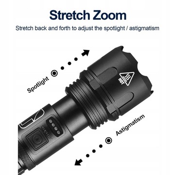 МОЩНЫЙ ВОЕННЫЙ ФОНАРЬ XHP50 ZOOM, ДАЛЬНОСТЬ 2 КМ