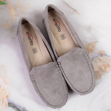 ЗАМШЕВЫЕ СЕРЫЕ МОКАСИНЫ, ПРОФИЛИРОВАННАЯ Стелька 36