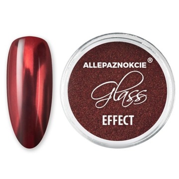 Pyłek lustrzany glass effect RED