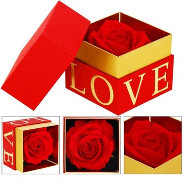 ПОДАРОЧНАЯ КОРОБКА ВЕЧНАЯ РОЗА НА ДЕНЬ СВЯТОГО ВАЛЕНТИНА КРАСНАЯ НА ДНИ РОЖДЕНИЯ ЖЕНСКИЙ ДЕНЬ