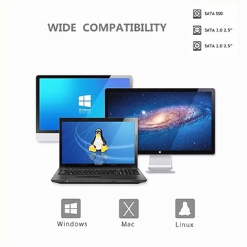 Прозрачный корпус жесткого диска 2.5 USB 3.0 SATA