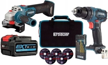 ERBAUER ZESTAW ECD18Li-2+EAG18Li+4.0Ah 4Ah+TORBA