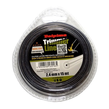 Żyłka tnąca do kosy podkaszarki 2,4 mm / 15m DUAL