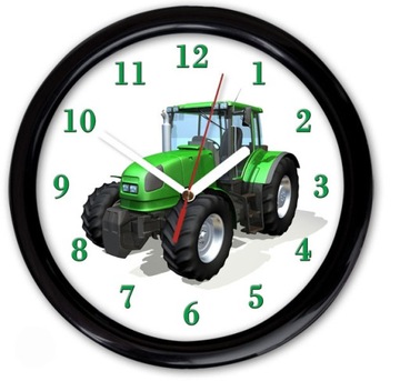 Zegar ścienny TRAKTOR DLA DZIECKA CICHY MECHANIZM