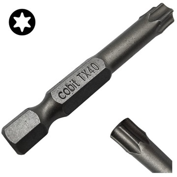 BIT KOŃCÓWKA DO WKRĘTAREK TX40 50mm GWIAZDKOWY TORX TORSION COBIT 1szt