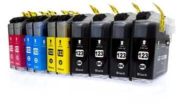 10x Tusze LC123 DO BROTHER MFC-J470DW MFC-J4410DW MFC-J245 DCP-J752DW 650DW