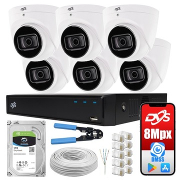 ZESTAW DO MONITORINGU IP 6 KAMER 8MPX 4K POE DYSK