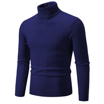 Autumn and Winter Men's New Warm High Neck Solid E