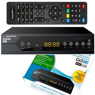 Tuner Dekoder DVB-T2 HEVC H.265 Timeshift - HDMI SCART - Tuner TV Naziemnej