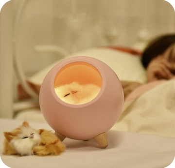 Котёнок НОЧНИК ДЛЯ ДЕТЕЙ, LED НАСТОЛЬНАЯ статуэтка