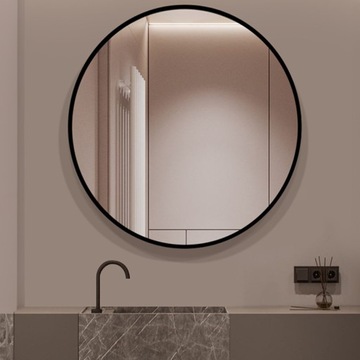 БОЛЬШОЕ КРУГЛОЕ ЗЕРКАЛО Промышленное ВАННАЯ КОМНАТА ГОСТИНАЯ СПАЛЬНЯ ЧЕРНОЕ 70 СМ 700