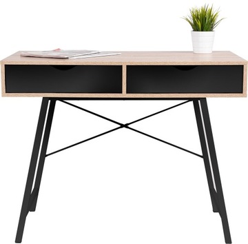 BIURKO STYL SKANDYNAWSKI SZUFLADY BLACK/DĄB SANOMA