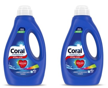 Набор из 2 x Coral Optimal Color Жидкий краситель для стирки 20шт 1л DE