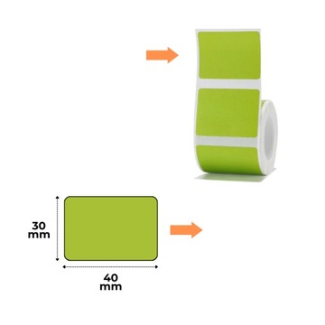 NIIMBOT Etykiety Naklejki Zielone 40х30 mm 230 szt do B21, B3S, B1