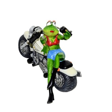 FIGURKA ŻABA NA MOTOCYKLU SELFIE