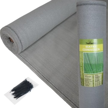 90% CIEŃ SIATKA cieniująca 150cm 1,5 x 25 M SZARA