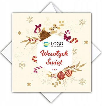 50 РОЖДЕСТВЕНСКИХ ОТКРЫТОК, бизнес-ЛОГОТИП + КОНВЕРТ