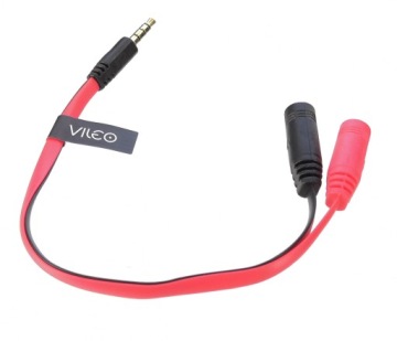 Кабель-переходник 2 x Jack 3,5 мм – Jack 4 PIN AUDIO