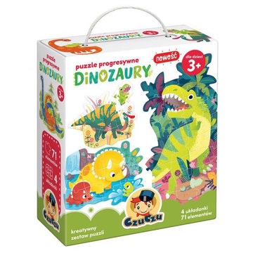 CzuCzu Puzzle Progresywne DINOZAURY 71 el. 3+
