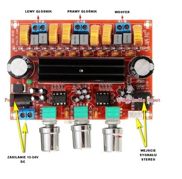 WZMACNIACZ MOCY 2.1 2x50W +100W (WOOFER) CS8673E