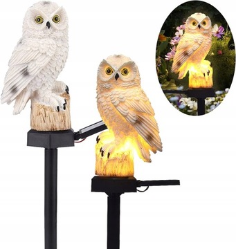 LAMPA SOLARNA OGRODOWA SOWA WBIJANA WODOODPORNA