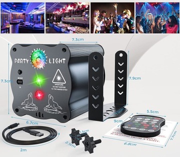 ЛАЗЕРНЫЙ ПРОЕКТОР СВЕТОДИОДНЫЙ ЛАЗЕР 8ВТ RGB DISCO DJ СТРОБЕСКОП 60 МОДЕЛЕЙ + ПУЛЬТ ДУ