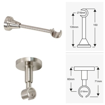 Карниз металлический одинарный 16 мм 180 см на колесиках