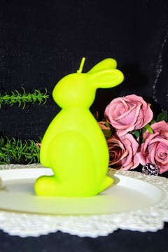 СВЕЧА ПАСХАЛЬНЫЙ ЗАЯЦ 19см МАТОВЫЙ ЗЕЛЕНЫЙ